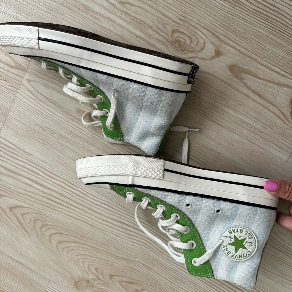 Converse Green and White High-Tops